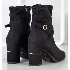 Goodin Bottes avec un insert doré le noir 3