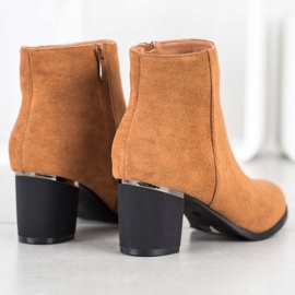 SHELOVET Bottines en daim camel brun jaune 2