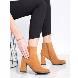 SHELOVET Bottes avec un insert doré brun 4