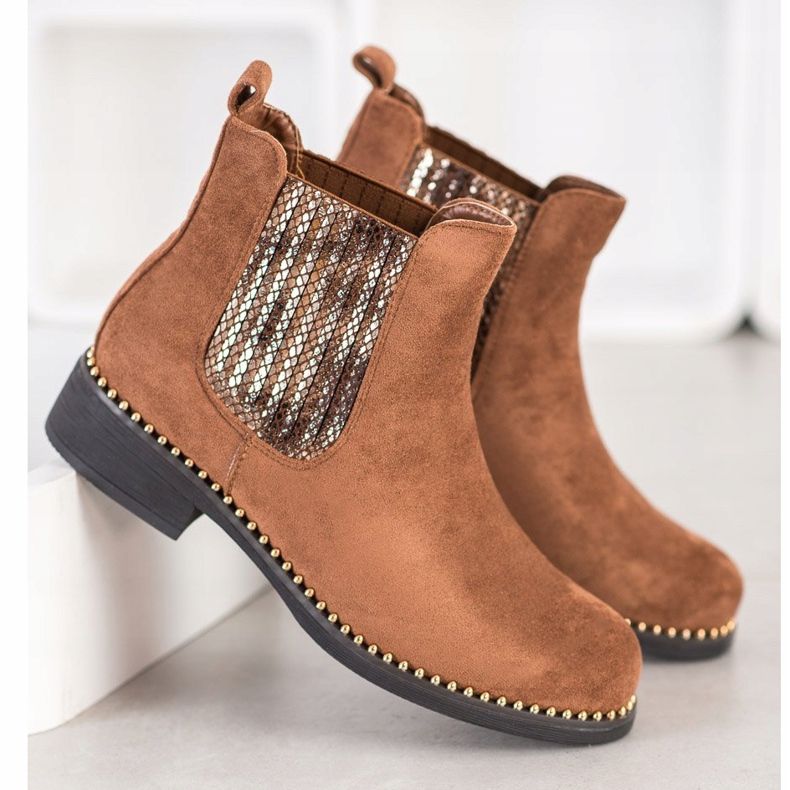 SHELOVET Bottines Chelsea élégantes brun 1 SHELOVET Bottines Chelsea élégantes brun 1