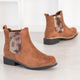 SHELOVET Bottines Chelsea élégantes brun 2 SHELOVET Bottines Chelsea élégantes brun 2