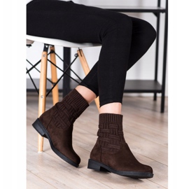 SHELOVET Bottines en daim à enfiler brun 3