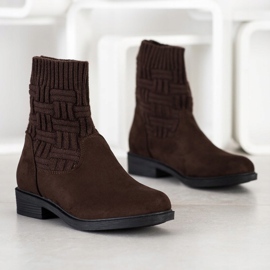 SHELOVET Bottines en daim à enfiler brun 2