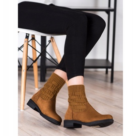 SHELOVET Bottines en daim à enfiler brun 1