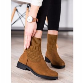 SHELOVET Bottines en daim à enfiler brun 2