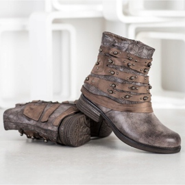 Queentina Bottes confortables avec décorations gris 1 Queentina Bottes confortables avec décorations gris 1