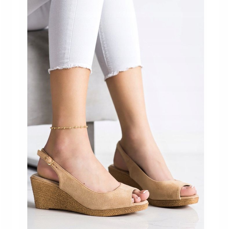 Goodin Sandales compensées décontractées brun 1