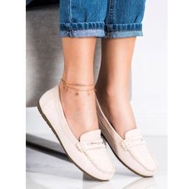 Super Me Mocassins en daim beige 2