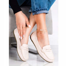 Super Me Mocassins en daim beige 1