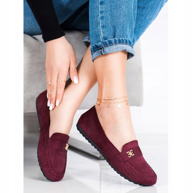 Fama Espadrilles En Daim Avec Ornement rouge 2