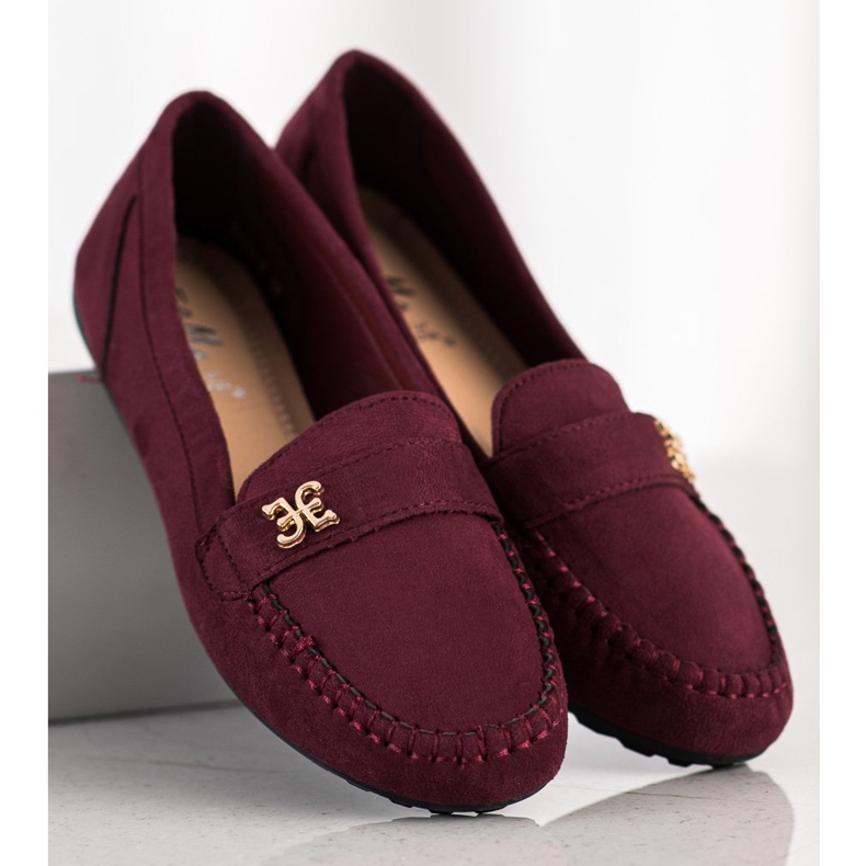 Fama Espadrilles En Daim Avec Ornement rouge 1