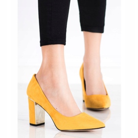 Goodin Escarpins élégants à talons hauts jaune 1