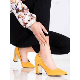 Goodin Escarpins élégants à talons hauts jaune 3
