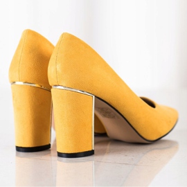 Goodin Escarpins élégants à talons hauts jaune 2