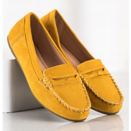 Super Me Mocassins en daim jaune 2