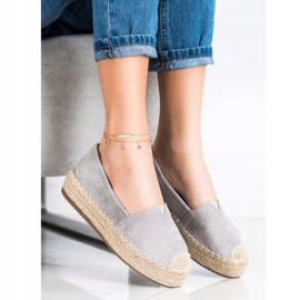 SHELOVET Espadrilles Sur La Plateforme gris 1