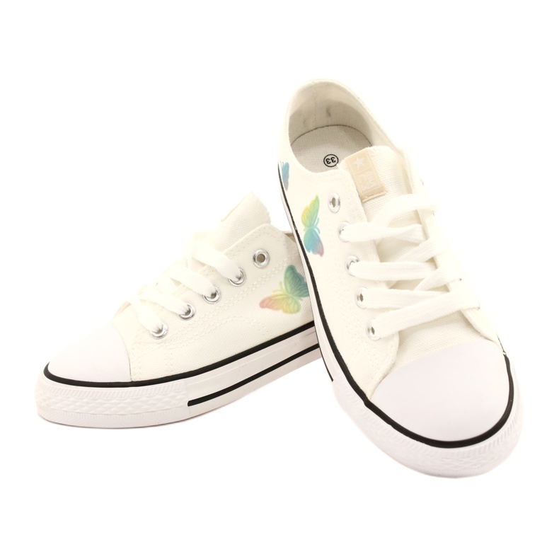 NEWS Baskets blanches avec papillons noués 21DZ35-3585 3