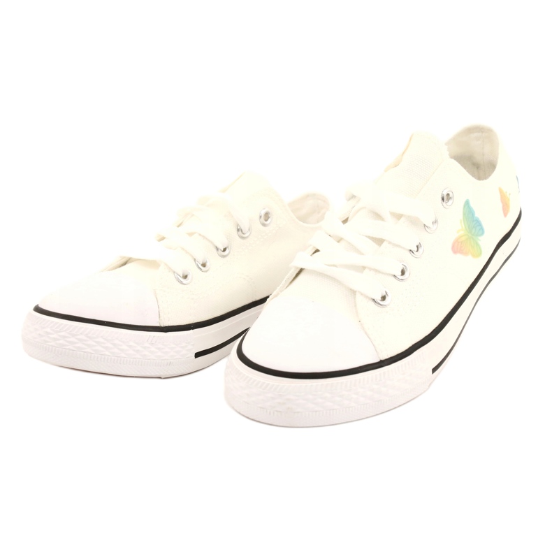 NEWS Baskets blanches avec papillons noués 21DZ35-3585 1