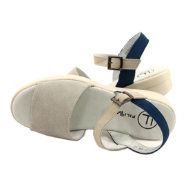 Sandales en cuir confortables pour femmes Filippo DS2021/21 gris 3