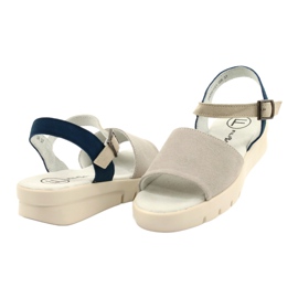 Sandales en cuir confortables pour femmes Filippo DS2021/21 gris 2