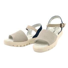 Sandales en cuir confortables pour femmes Filippo DS2021/21 gris 1
