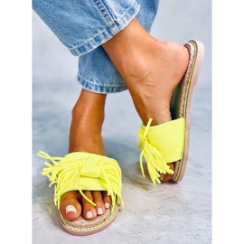 CK159 Chaussons femme jaune fluo 1