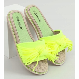 CK159 Chaussons femme jaune fluo 3