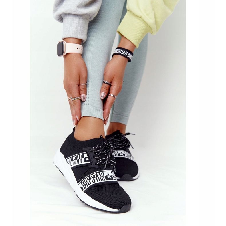 Chaussures de sport pour femmes Memory Foam Big Star HH274359 Noir blanche le noir 2 Chaussures de sport pour femmes Memory Foam Big Star HH274359 Noir blanche le noir 2