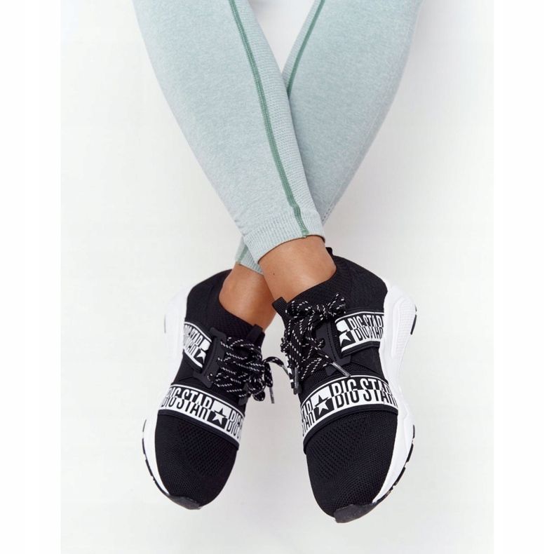 Chaussures de sport pour femmes Memory Foam Big Star HH274359 Noir blanc 1