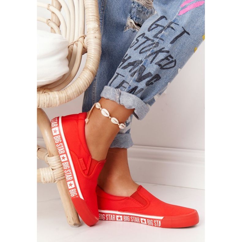 Baskets Femme Slip-on Big Star HH274010 Rouge 1