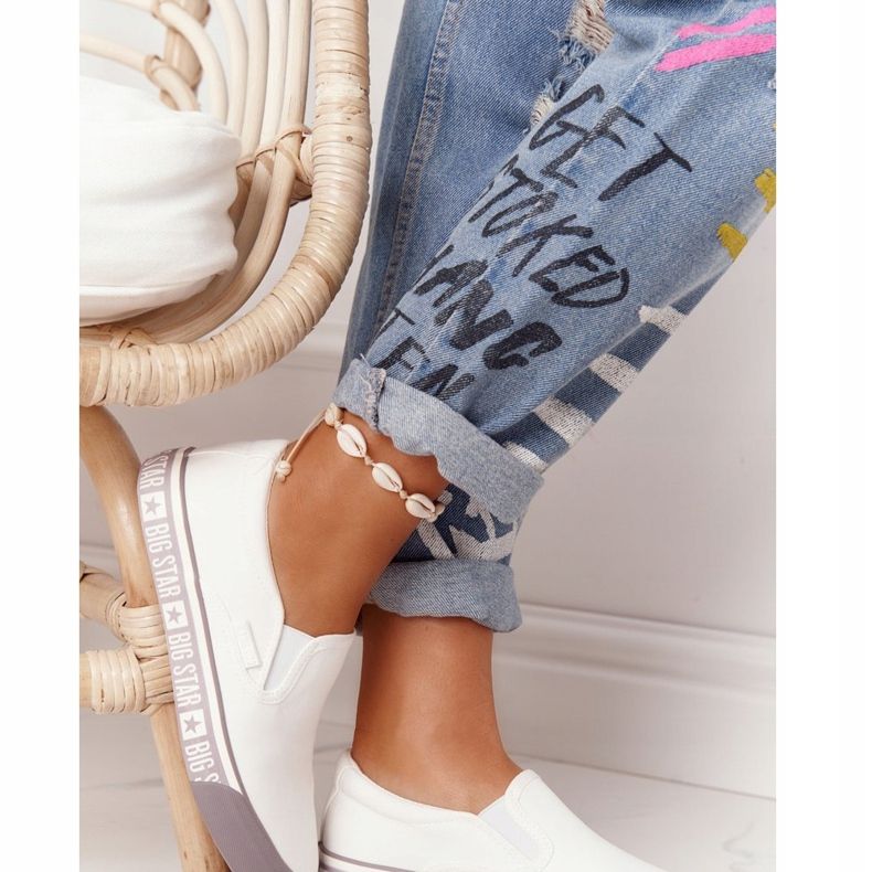 Baskets Femme Slip-on Big Star HH274007 Blanc blanche 2 Baskets Femme Slip-on Big Star HH274007 Blanc blanche 2