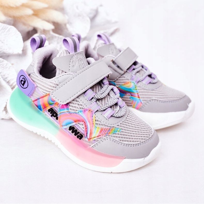 Apawwa Chaussures de sport pour enfants Baskets Gris Jump Jump multicolore 1