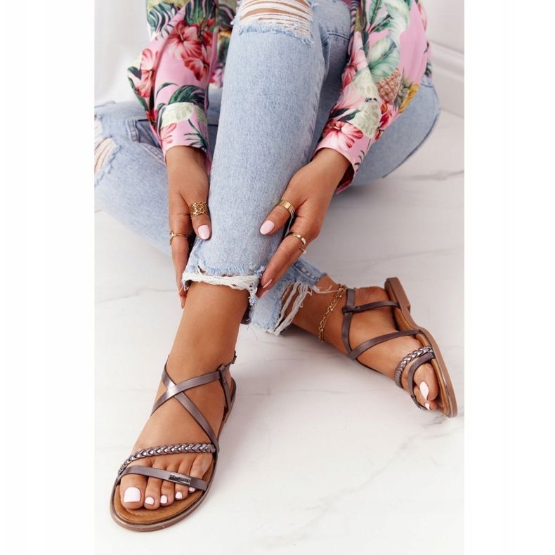 S.Barski Sandales Avec Tresse S. Bararski 152-1 Cuivre multicolore 1