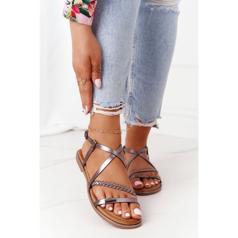 S.Barski Sandales Avec Tresse S. Bararski 152-1 Cuivre multicolore 2