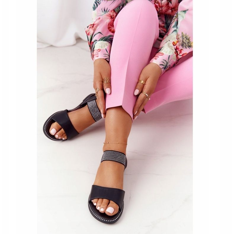 S.Barski Sandales noires à côtes S. Bararski 934-19 le noir 1