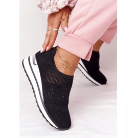 Baskets Ajourées Slip On Wedge Noir Sophia blanche le noir 6