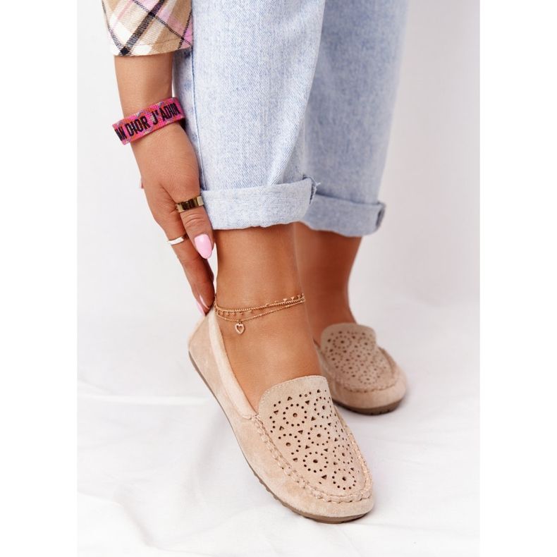 Mocassins Femme En Daim Beige Molly 2