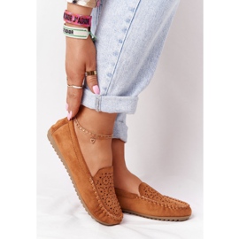 Mocassins femme Camel Molly en daim brun multicolore 1