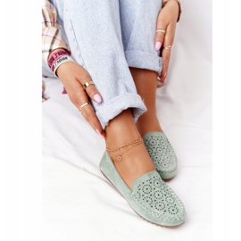 Mocassins femme Molly vert en daim 6
