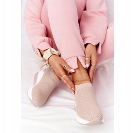 Baskets Ajourées Slip On Wedge Beige Harmony blanche 1