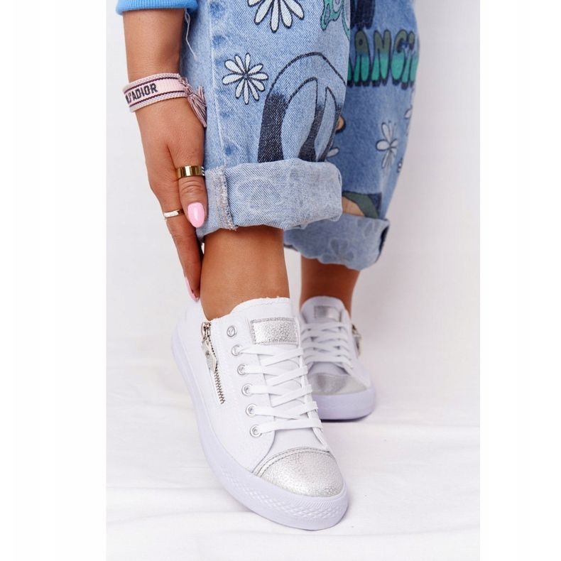 Baskets Femme Blanc-Argent Festival 2