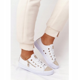 Sneakers Femme Avec Fermeture à Glissière Blanc-Or Festival blanche d'or 1