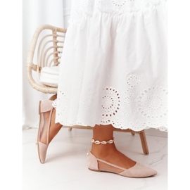 EVE Ballerines En Spitz Beige Melania Avec Maille 2