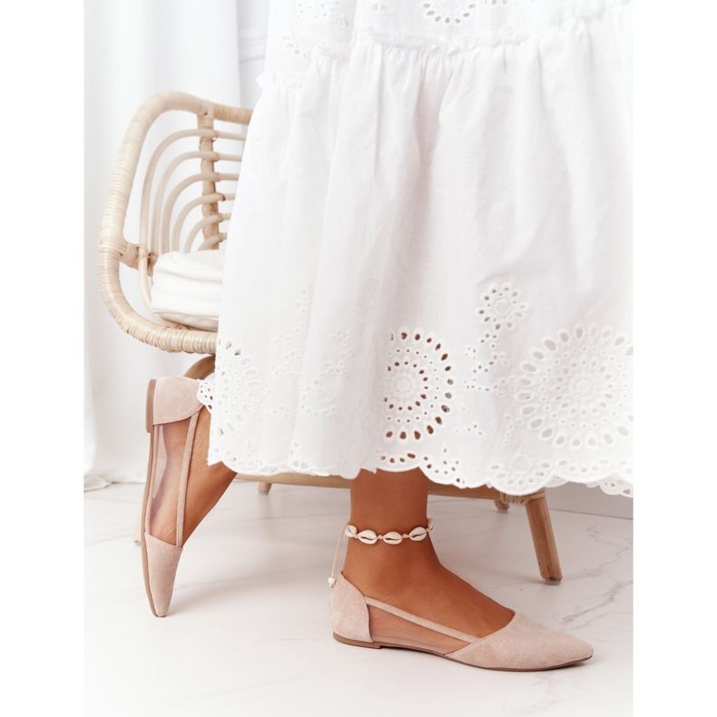 EVE Ballerines En Spitz Beige Melania Avec Maille 2