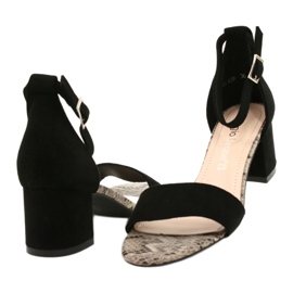 Sandales sur un poste bas Sergio Leone SK839 beige brun le noir 4