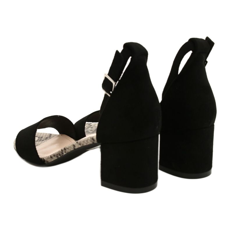 Sandales sur un poste bas Sergio Leone SK839 beige brun le noir 5