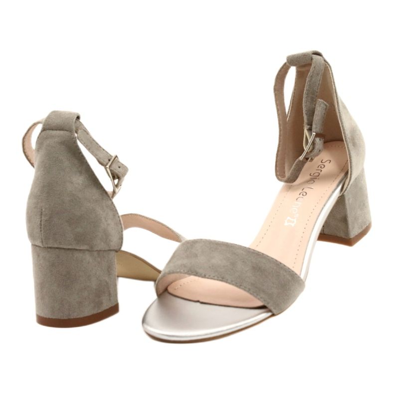 Sergio Leone Sandales sur un faible pilier SK839 Silver argent 4