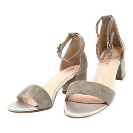 Sergio Leone Sandales sur un faible pilier SK839 Silver argent 3