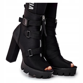 PS1 Bottines Pour Femmes À Bout Ouvert Gladios Noir 3