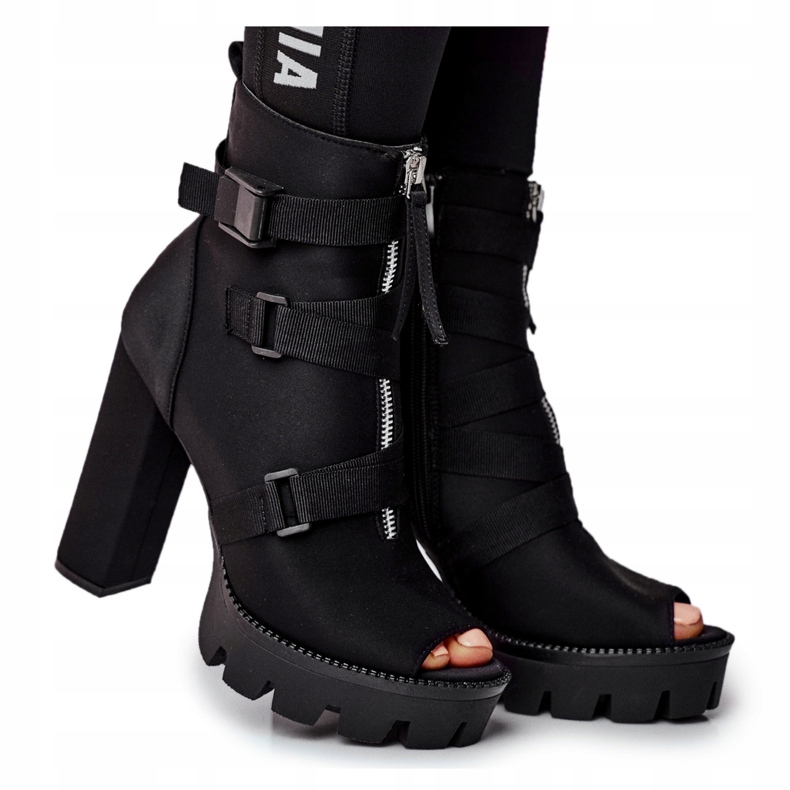 PS1 Bottines Pour Femmes À Bout Ouvert Gladios Noir 3